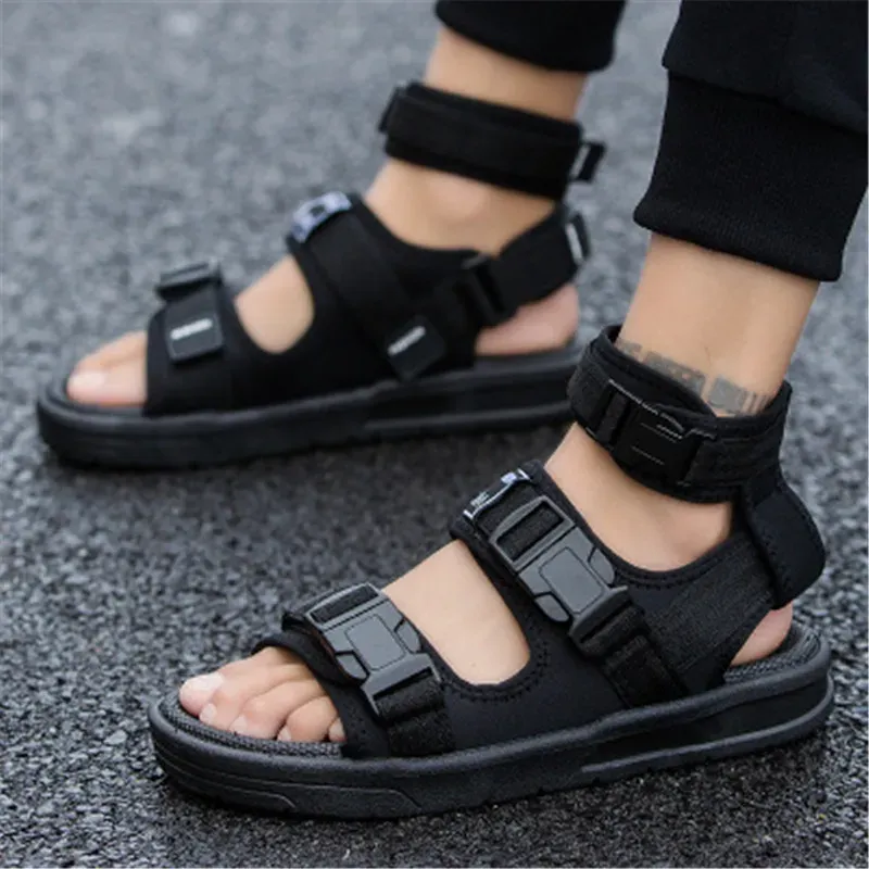 Sandals Men Summer Gladiator Beach Sandals 2022 Nieuw Romeins stijl platform Open Toed Flip Flops Soft Sole Outdoor Anklewrap Sportschoenen