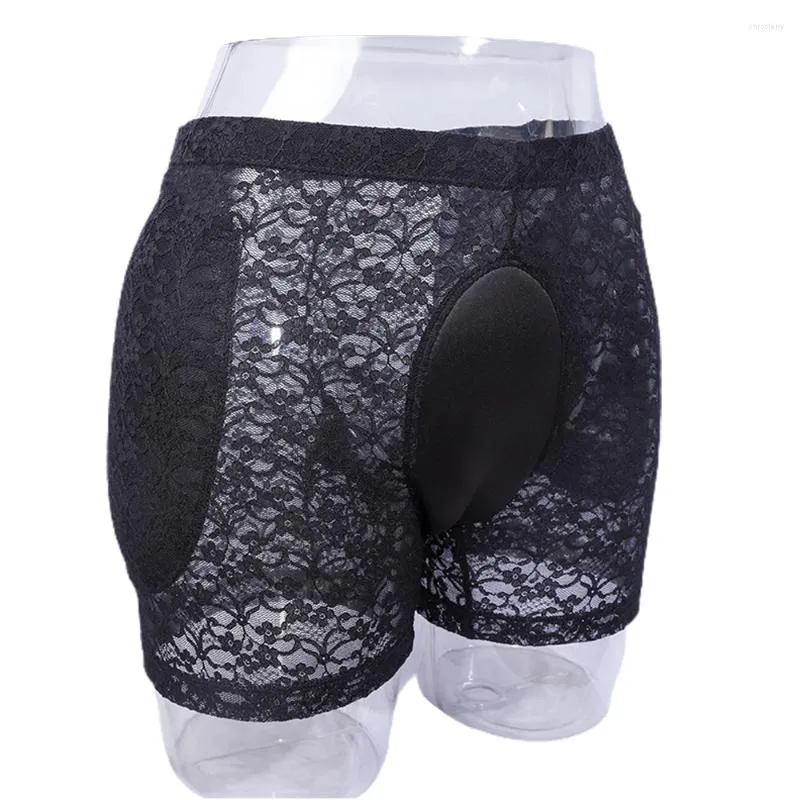 Sous-vêtements hommes dentelle cache Gaff culotte Crossdressing Sissy slips sous-vêtements crosscommode transgenre façonnage respirant