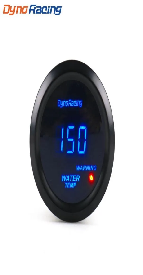 Dynoracing Water Temp Manome 2quot 52 mm cyfrowy miernik Temperatury Wody Niebieski miernik samochodu LED z czujnikiem BX1014625056701