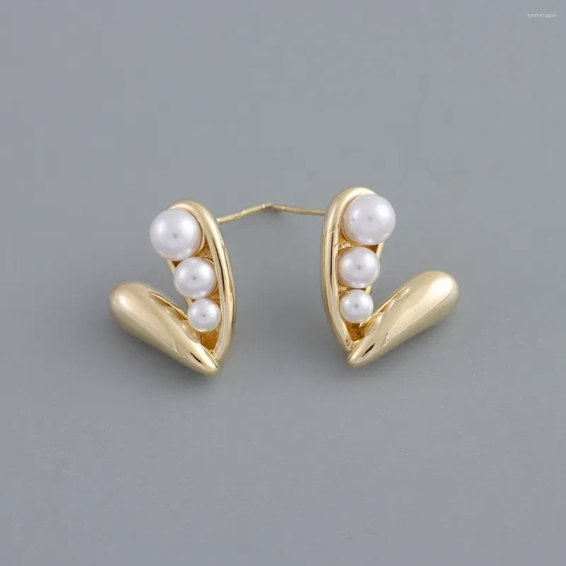 Boucles d'oreilles étalon 18k plaqué 316l en acier inoxydable haricot pour les femmes à la mode de boucles d'oreille à la mode