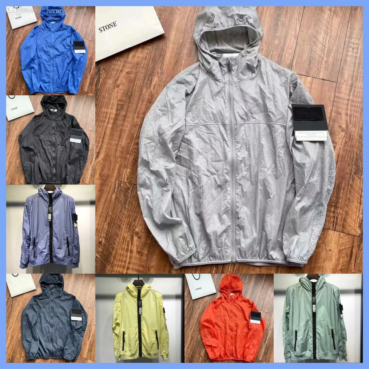 2024 Stone Fashion Storm Jacket Design de luxe pour hommes printemps et automne nouvelle version coréenne de la tendance simple veste à capuche décontractée tout en forme