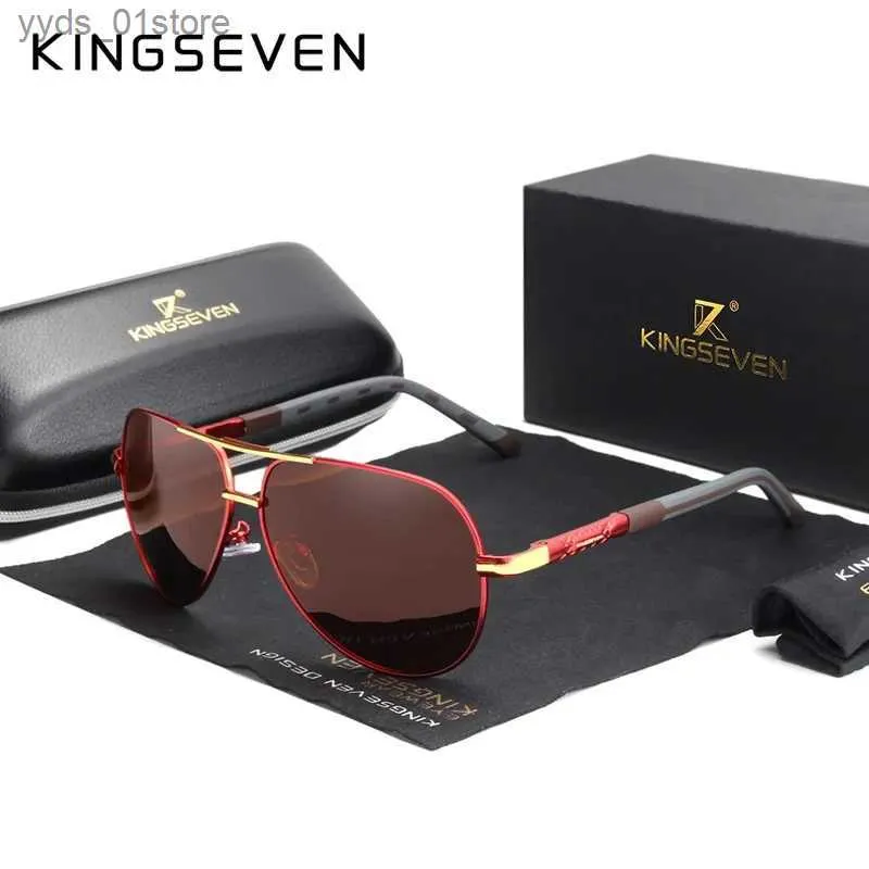 Óculos de sol Kingseven Photochromism Mens Sunglasses Alta Qualidade Alumínio Luxo Retro Polarizado Óculos Mulheres Dirigindo UV400 Eyewear L240320