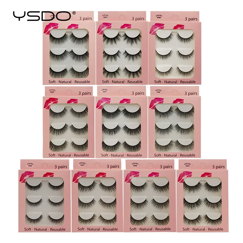 Cils 30 paires de cils en gros naturels longs cils de vison 3D essentiels de beauté maquillage moelleux faux cils cils à bande complète