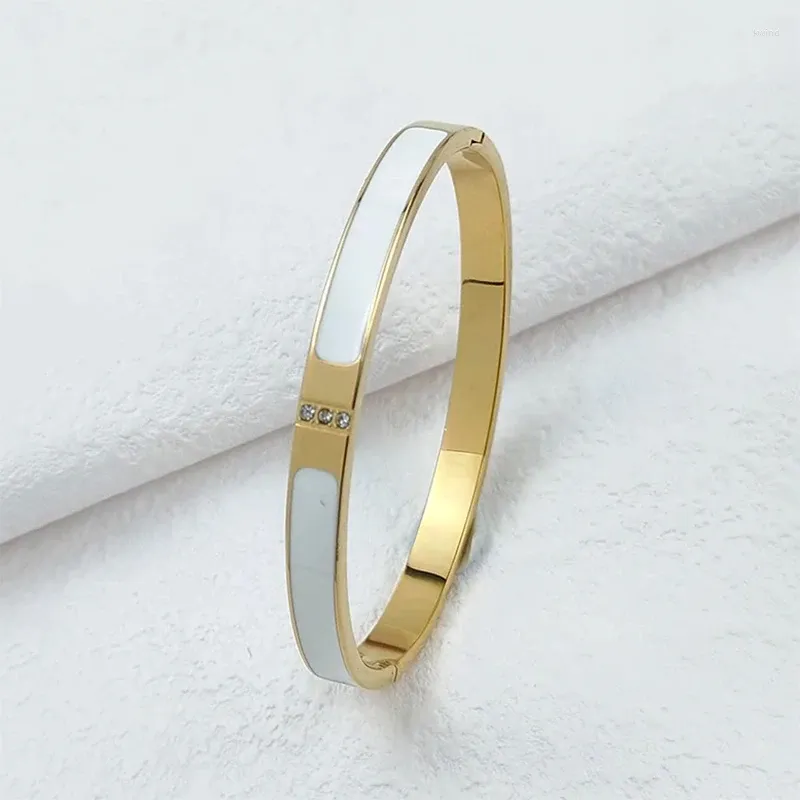 Bracelet de Couple en or pour hommes et femmes, bracelets en acier inoxydable, bijoux en diamant, cadeau de saint valentin, métal à la mode