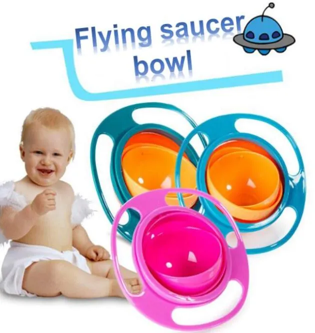 Bol gyroscopique pratique pour bébé, sans déversement, rotation à 360 °, pour éviter les déversements de nourriture, bol de création pour enfants comme alimentation5594805