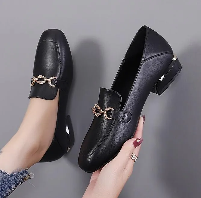 Designerskie kobiety cekinowe mokasyny masywne obcasy 3 cm oryginalne skórzane leniwe palce u stóp miękkie skórzane moda dama butów 8273 827