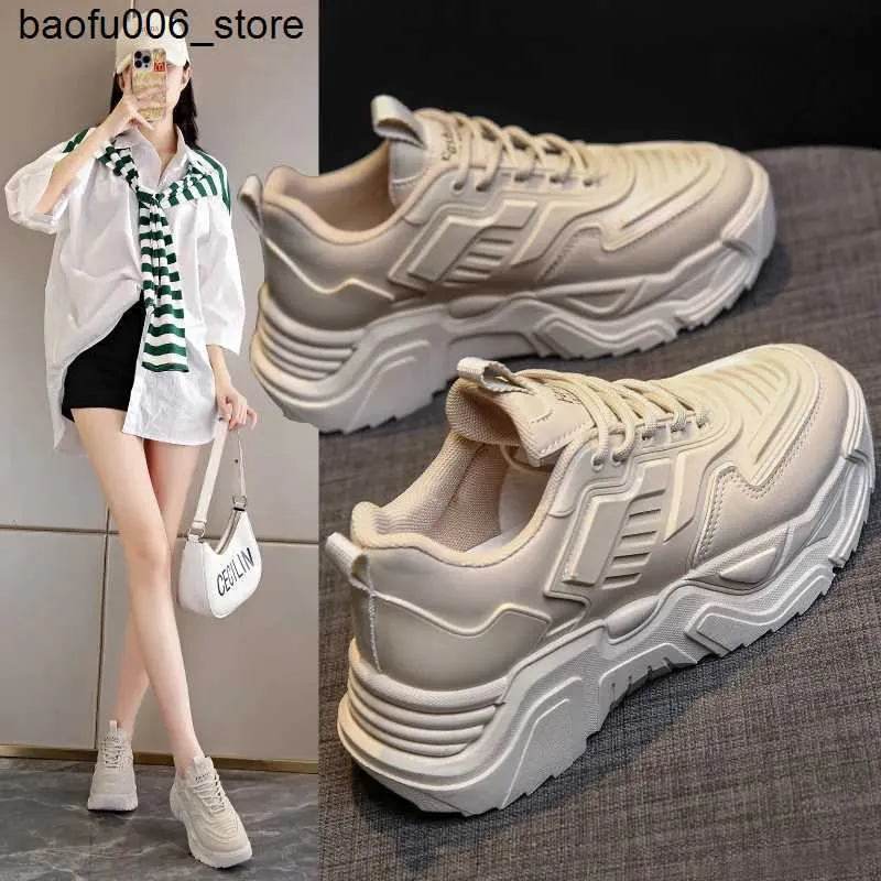 أحذية غير رسمية Womens Dad Shoes 2023 Autumn New Disual Running Emprositile Sports Studety Platform Zapatos Para Mujeres Tennis Training Q240320