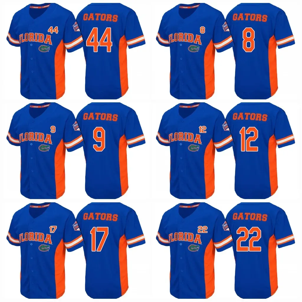 Maillot de baseball des Gators de Floride, vierge, sans nom, sans numéro, personnalisé, n'importe quel nom, n'importe quel numéro, pour hommes, jeunes et femmes