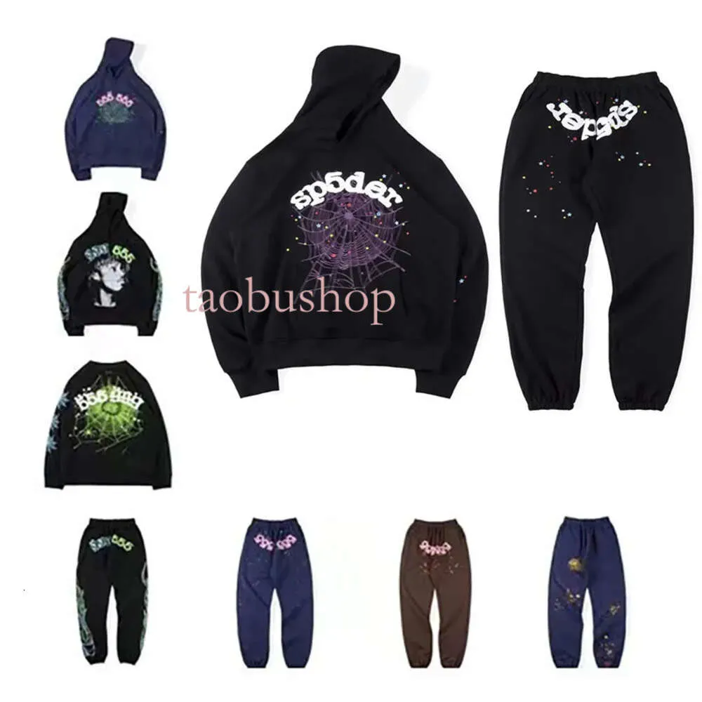 2024 Spider Felpe con cappuccio Designer Mens Pullover Rosso Sp5der Young Thug 555555 Angel Felpe con cappuccio Uomo Donna Felpa con cappuccio ricamata Spider Web Felpa Joggers Taglia S / M / L / XL