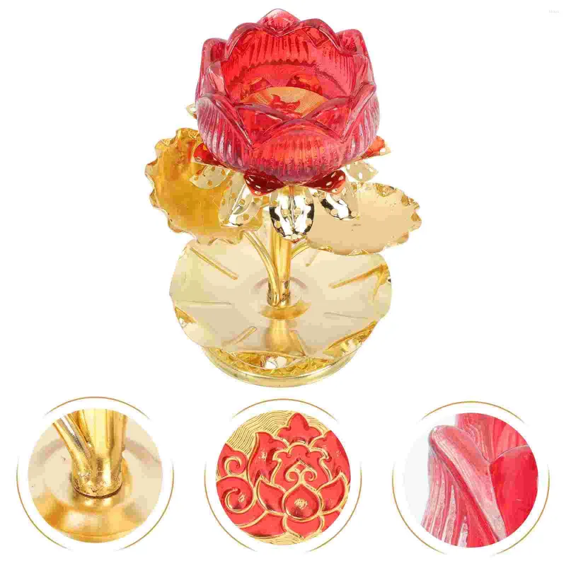 Candle Holders Lotus Candlestick Candleholder Ornament Buddhism Decorative Tealight Container Religious Base Taper