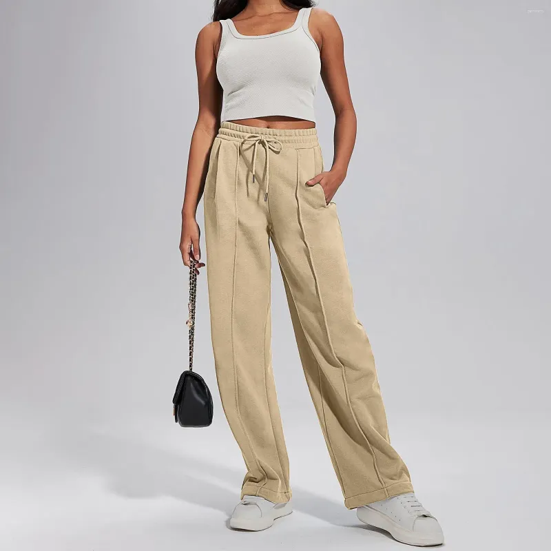 Damenhose Y2k Khaki Jogging Jogginghose Frauen Hippie Streetwear Übergroße Sport Lose gerade Hose mit weitem Bein im koreanischen Stil