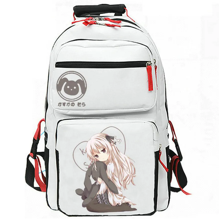 Yosuga no sora backpack kasugano daypack in Solitute Schoolバッグ漫画プリントRucksackカジュアルスクールバッグホワイトブラックデイパック
