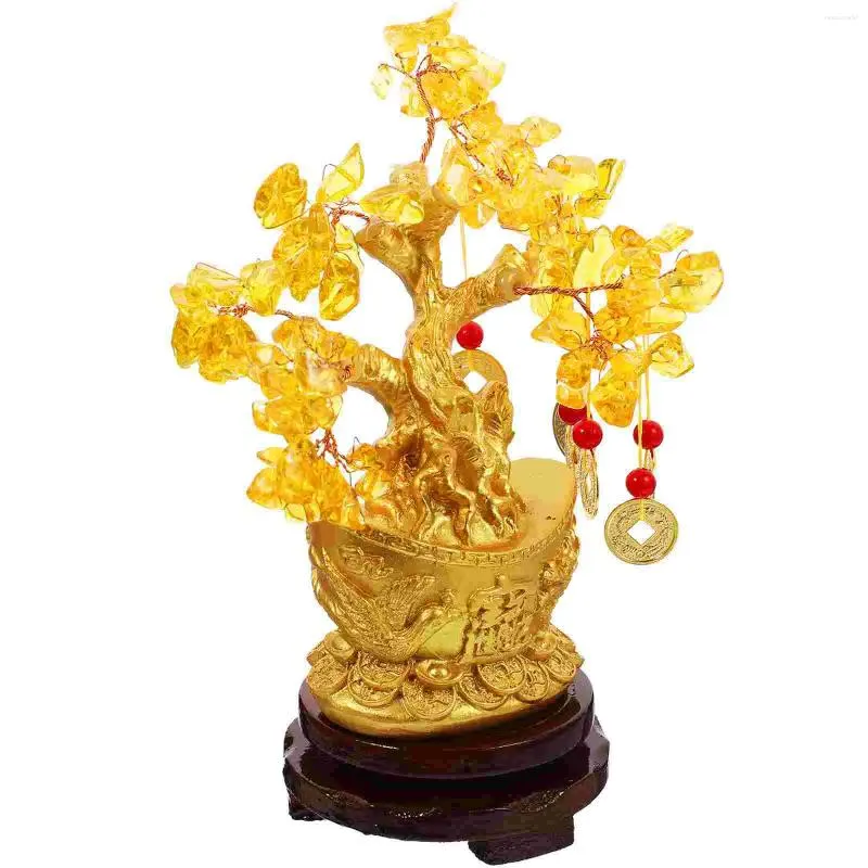 Dekorative Blumen Reichtum Baum Bonsai Citrin Macrocarpa Kreative Dekoration mit Barrenbasis