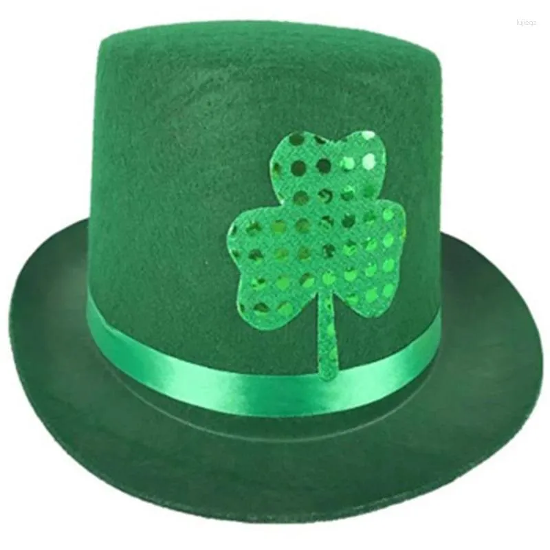 Berets Green Hat For StPatricks Day Festival Decors Irish Holiday Tall Party Headwear Dress Up Fedoras