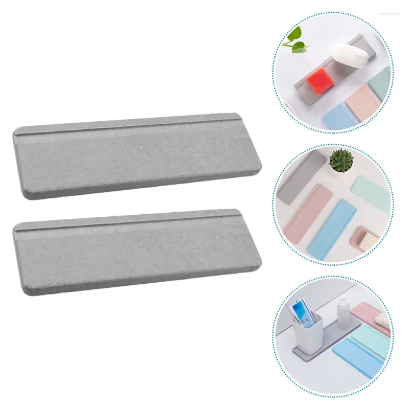 Pillow 2 Pcs Wash Mat Multipurpose Pad Bath Tray Soap Holder Diatom Sink Non-slip For Mouthwash Cups Bathroom