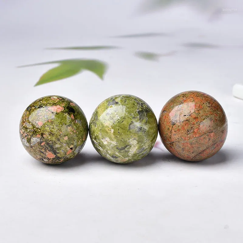 Figurines décoratives boule de cristal naturel, petite sphère Unakite pour la décoration de la maison