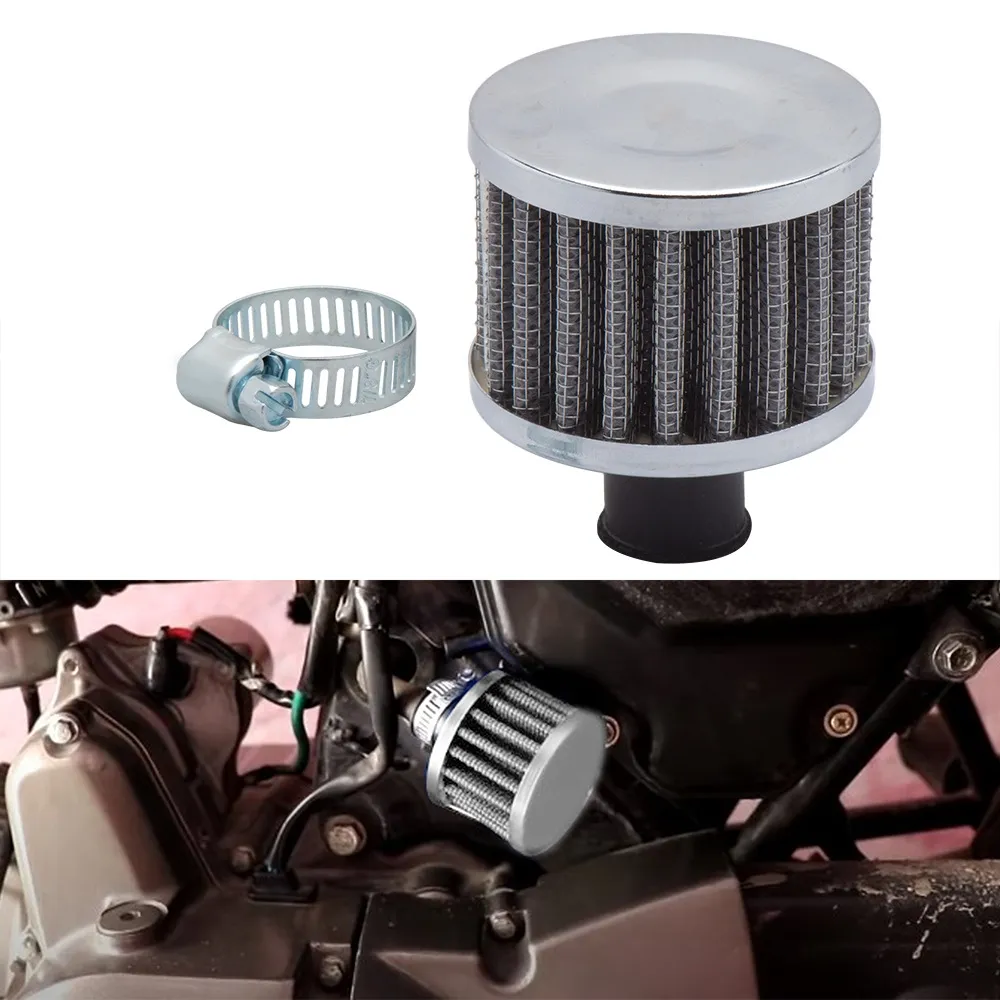 Universal 9MM 12MM 18MM 25MM Car Air Filter for Motorcycle Cold Air Intake High Flow Crankcase Vent Cover Mini Breather Filters