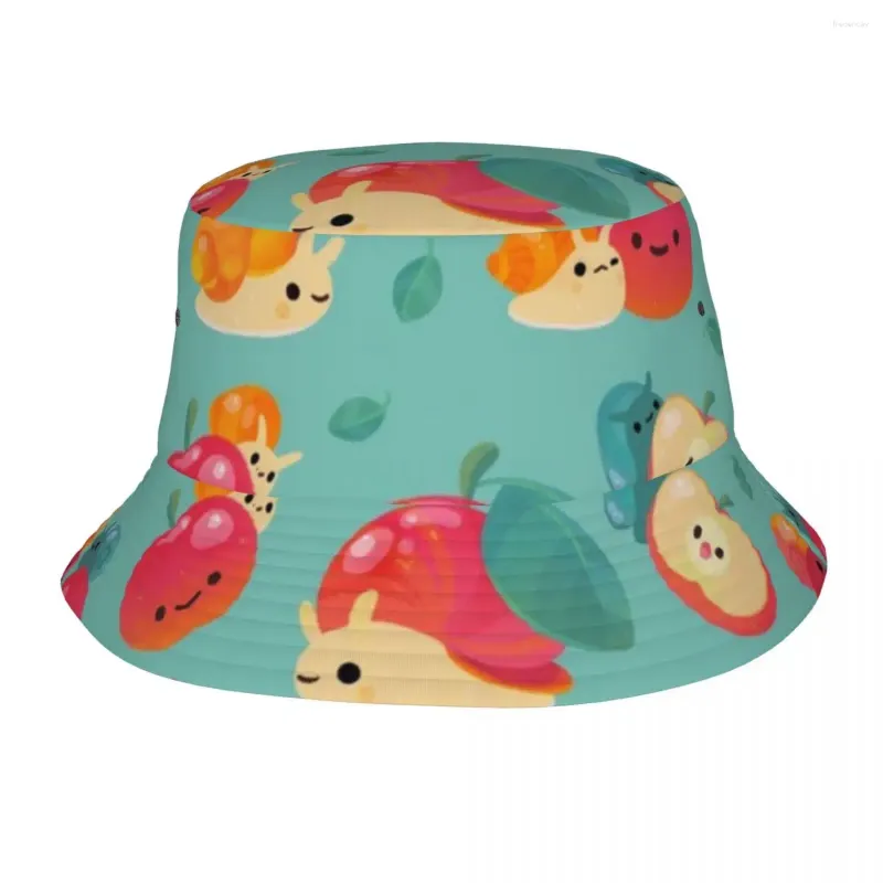 Berets Apple Bucket Hat Summer Cute Fruits Casual Fisherman Hats For Couple Foldable Hunting Caps Outdoor Custom DIY Sun