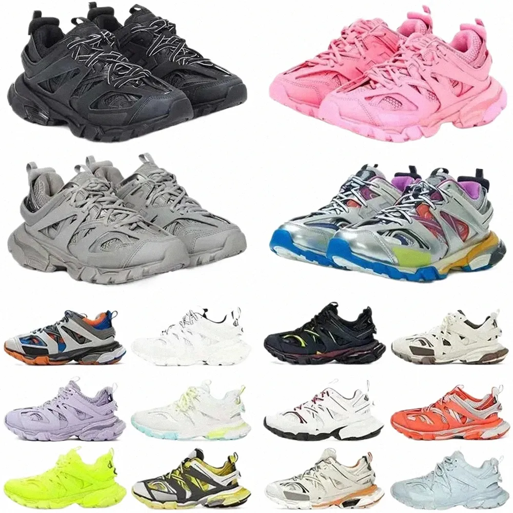 chaussures de créateurs piste 3 3.0 3XL Paris hommes femmes triple s chaussures décontractées chaussette blanc noir baskets piste 9 9.0 T.s.Baskets en cuir Gomma Nyl P V9kY#