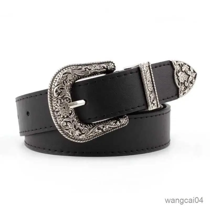 Belts Vintage Adjustable Boho Western Belt Women Black Brown Leather Girdle Female Cowboy Hight Waist Band for Ladies Jeans Dresses