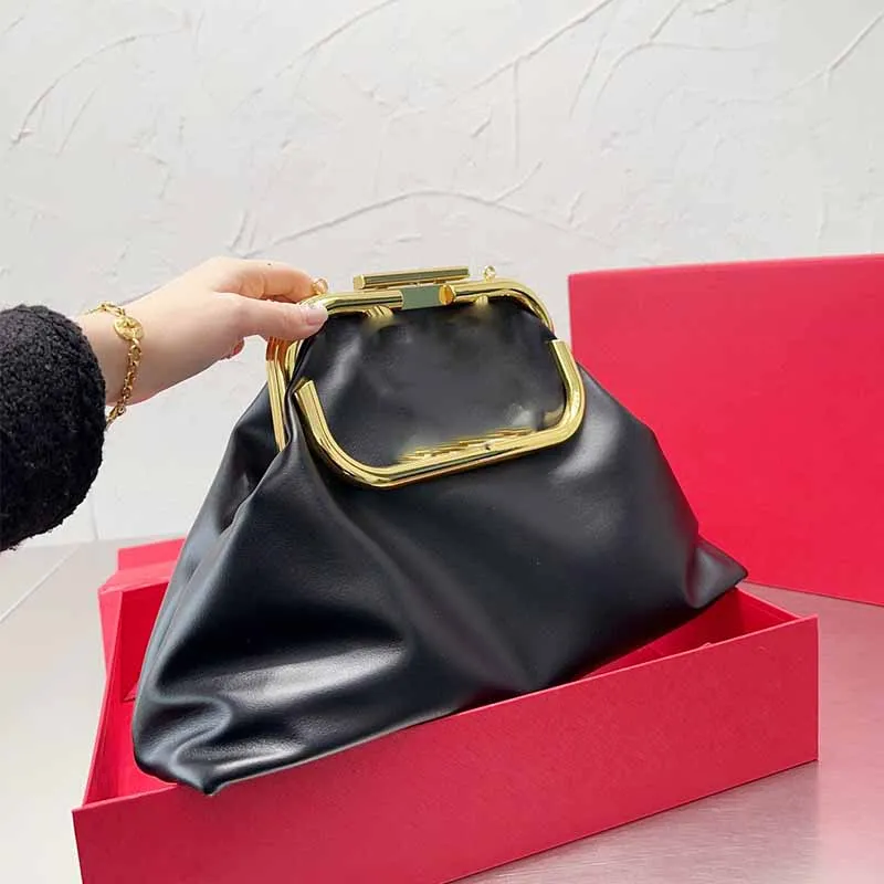 9A Designer-Clutch-Taschen, Rindsleder-Handtasche, Damen-Umhängetasche, große Kapazität, Umhängetasche, Metall-V-Logo, Luxus-Taschen, modische schwarze Tragetaschen
