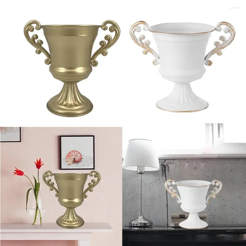 Vases Élégant Vase à fleurs en métal Plante d'intérieur Décor de jardinière séchée