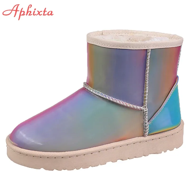 Boots apphixta hiver coloré les bottes de neige courtes de la femme