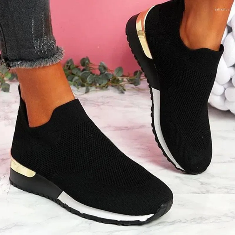 أحذية غير رسمية امرأة 2024 حذاء منصة الشبكات العصرية الجوارب Tenis Socofy Sports Women Flats Zapatos Mujer