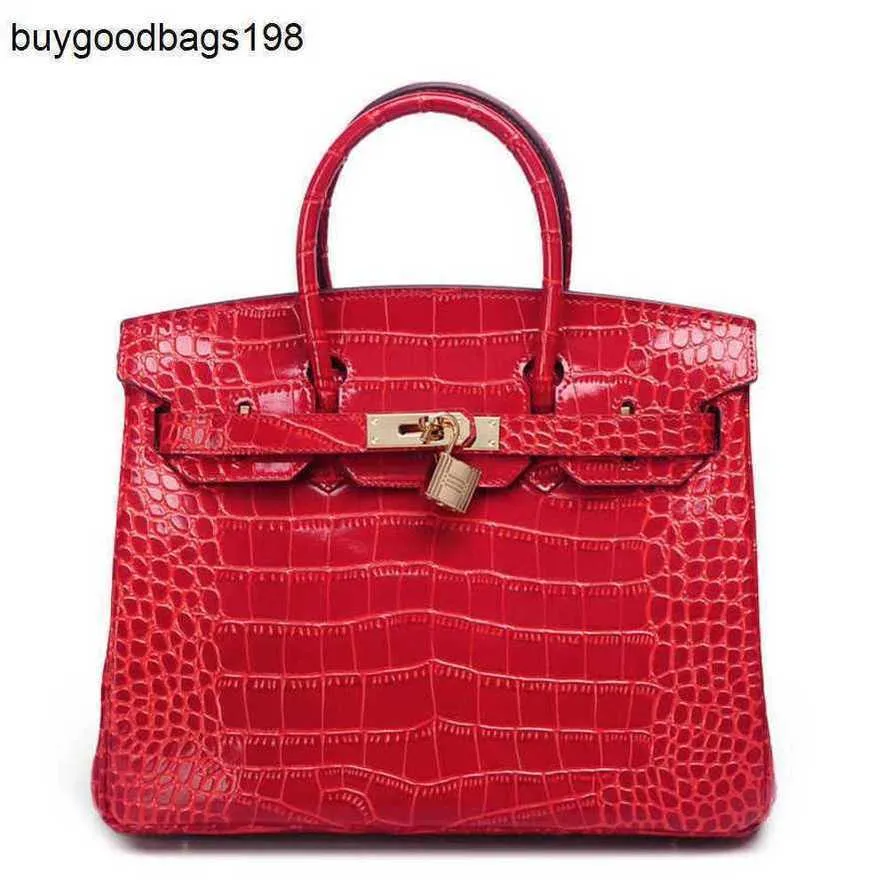 Designer tassen handtassen voor dames Guangzhou lederen tas Liangshang krokodilpatroon koe handtas rode bruid één schouder crossbody