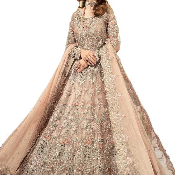 Robe de soirée en mousseline de soie pour femmes, taille élastique, nouveau Design traditionnel pakistanais Salwar Kameez, nouveau Style 2023