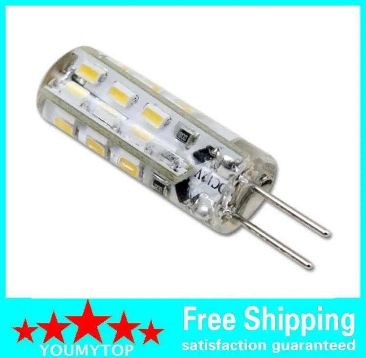 Haute qualité Dimmable G4 Led 12 V 24 Led 3014 puce lampe en silicium DC12V cristal maïs lumière 3 W ampoule éclairage 30PcsLot8125913