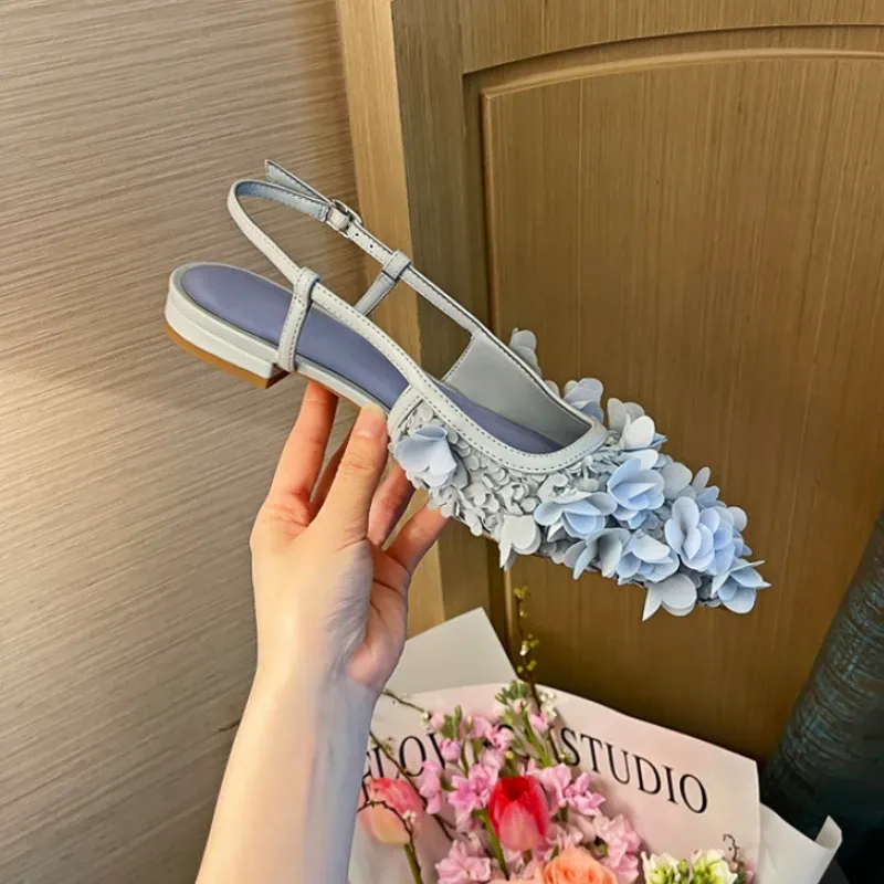 Pompki Petalu owinięte palce sandały kobiety spiczaste głowę moda luksusowy designer