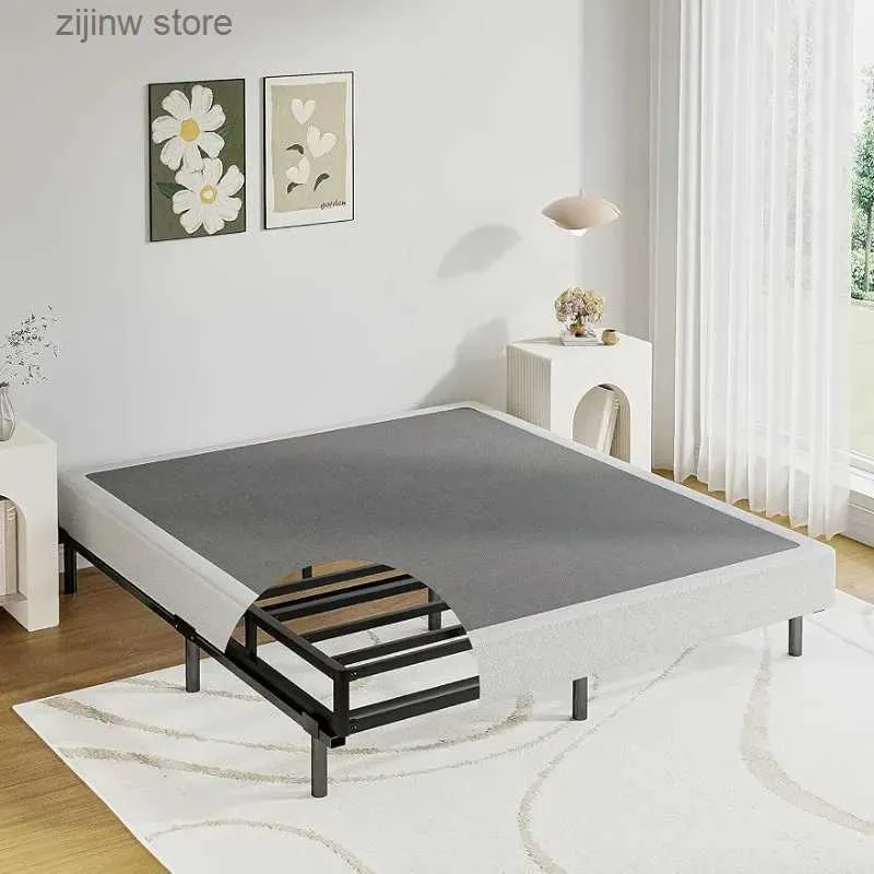 Other Bedding Supplies 5-inch metal queen box spring base intelligent bed bottom cushion base heavy-duty frame easy to assemble Y240320