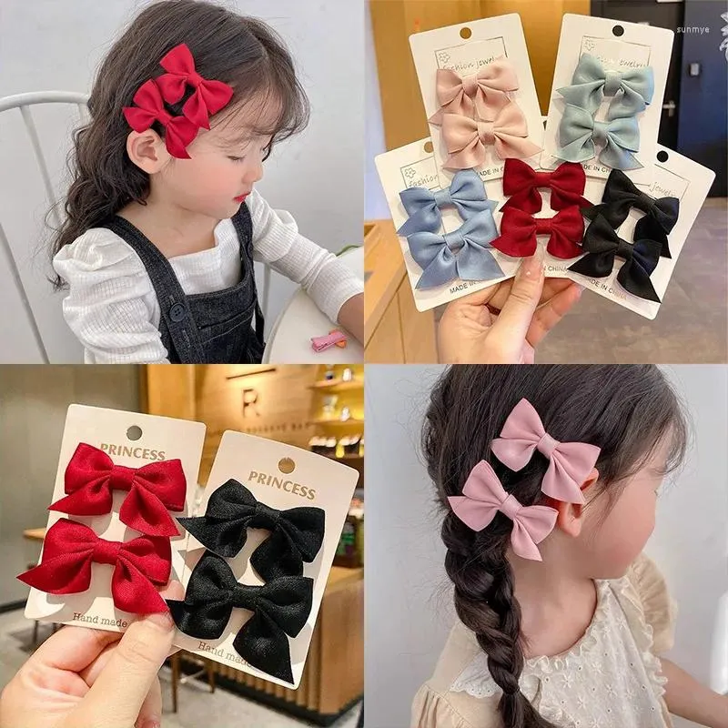 Hair Accessories Girls Fashion 2pcs/Set Bows Clip For Kids Cute Hairpins