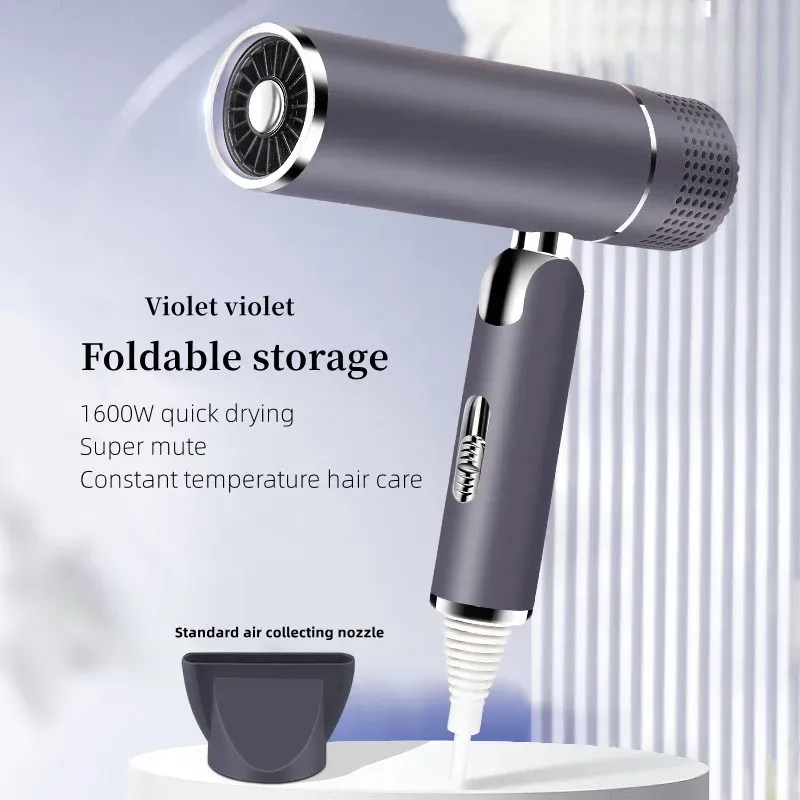 Dryers Professional Hair Dryer 1600w Highpower Fast Drying Negative Ion Foldable Portable Household Hair Salon Ttype Hair Dryer