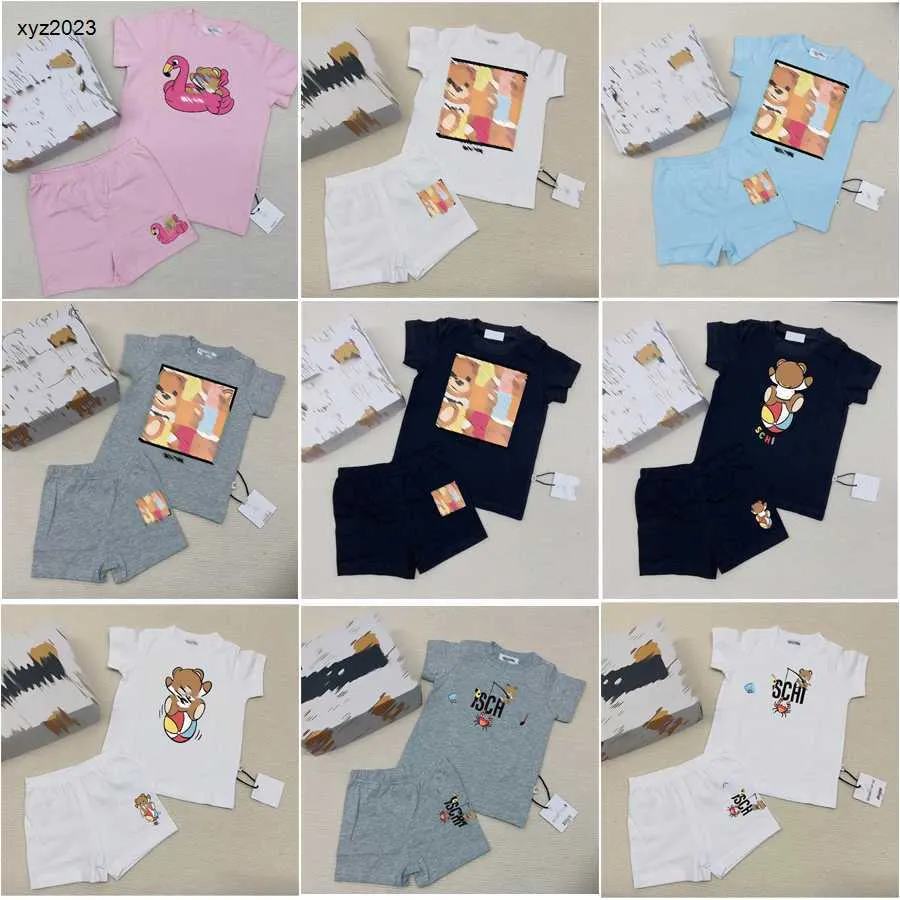 Mode peuter jumpsuits ontwerper pasgeboren bodysuit maat 73-110 baby zomer t-shirt set korte mouwen en shorts 24mar