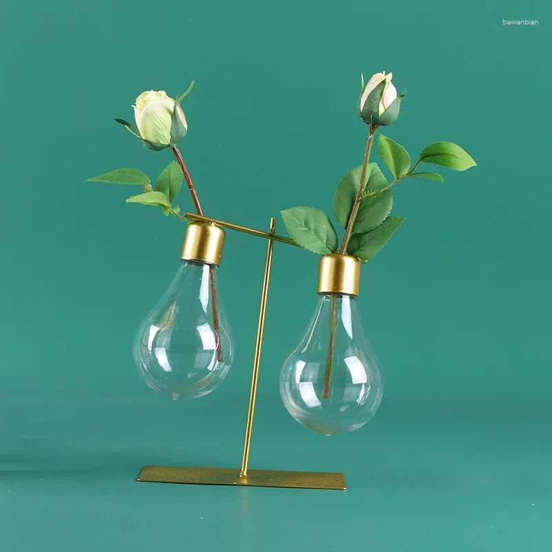 花瓶クリエイティブ水耕植物透明電球ガラス花瓶容器リビングルームモダンデコレーション小説飾り