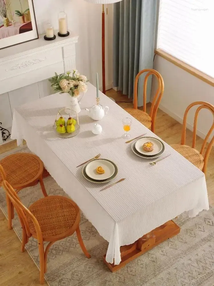 Table Cloth White Rectangular Simple Fabric Square Tablecloth Small Coffee Mat