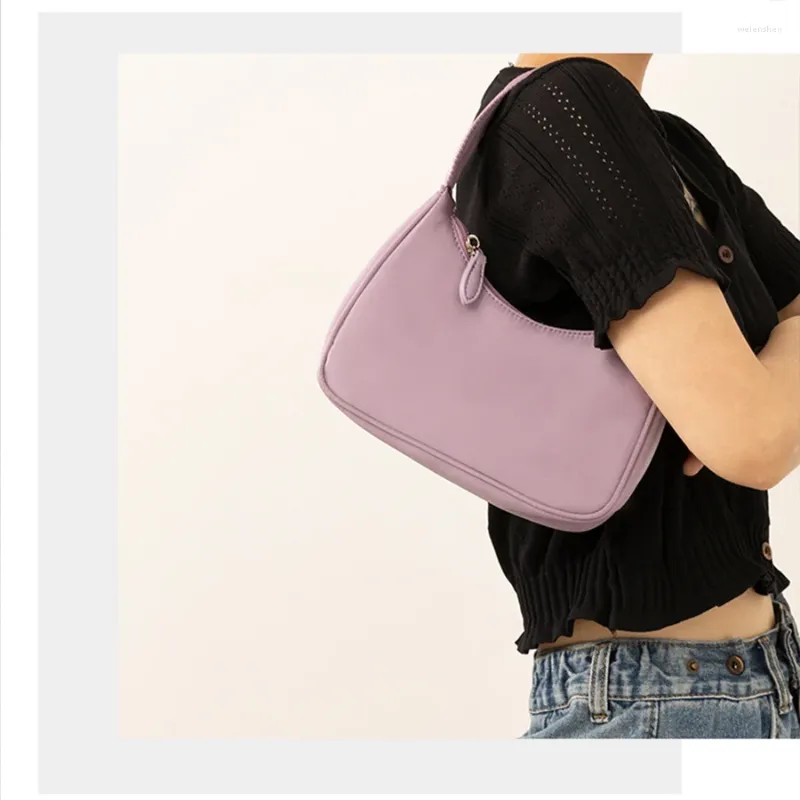 TOTES Fashion Women Hobos Torka ręczna 2024 Purple nylon pod pachami luksusowe torebki kobiety torby kobiety ramię samice sak