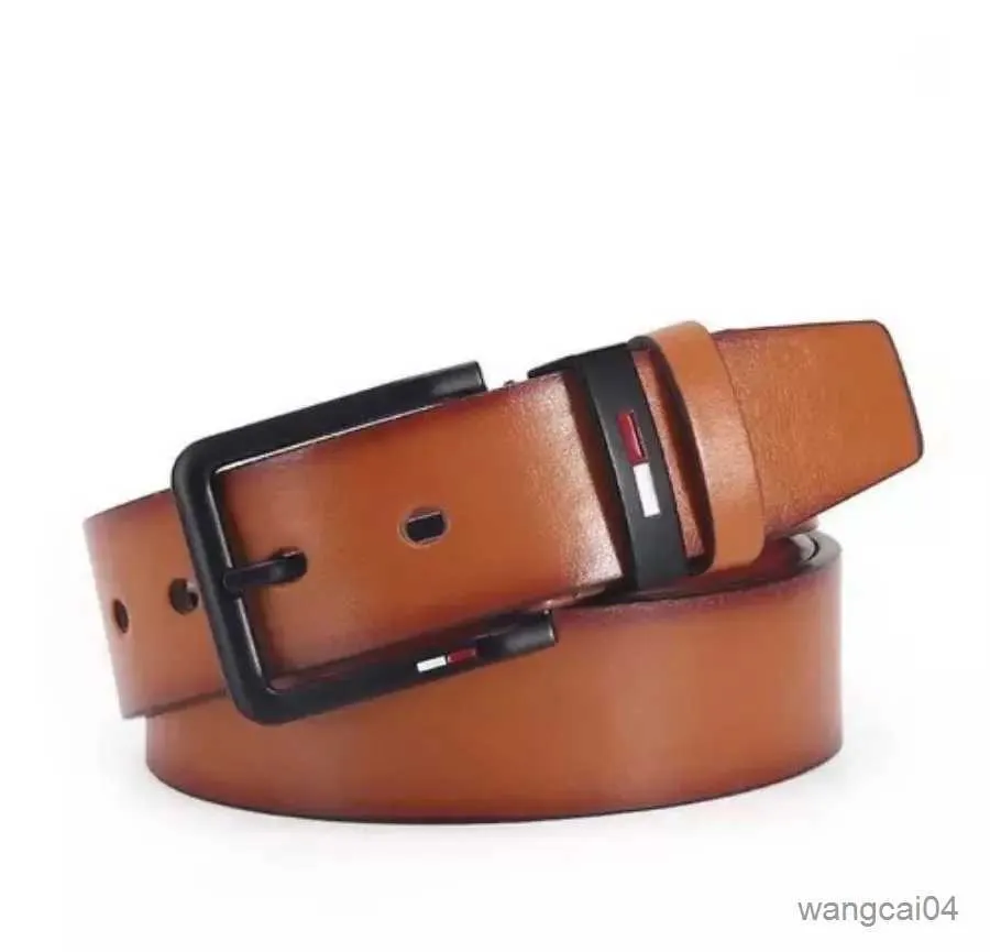 Bälten Mens Pu Leather Eloy Pin Square Buckle Belt BusinessLeisure Belts 2023 Fashion Black Coffee Brown Midjebälten för män