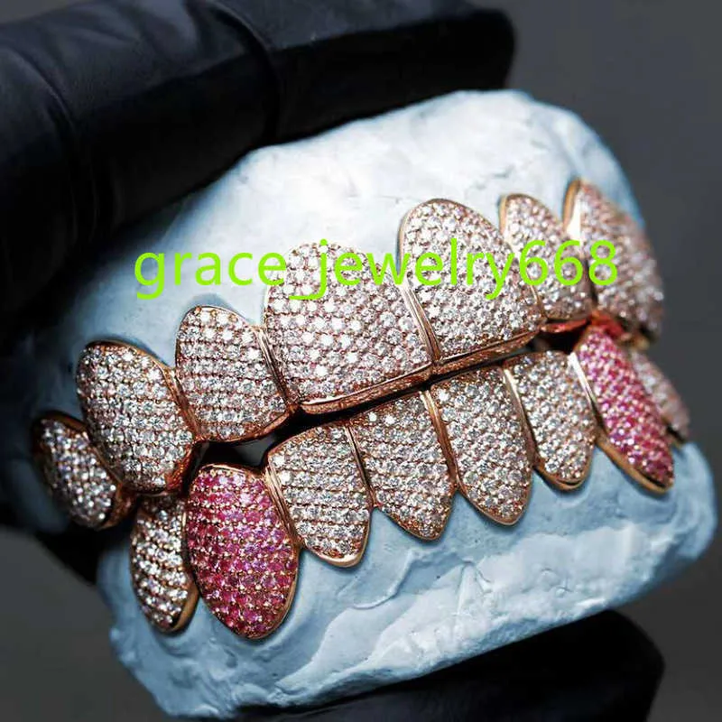 Custom Hip Hop Jewelry 10K 14K 18K Gold Silver 925 Full Diamond Moissanite Personalized Custom Teeth Grillz