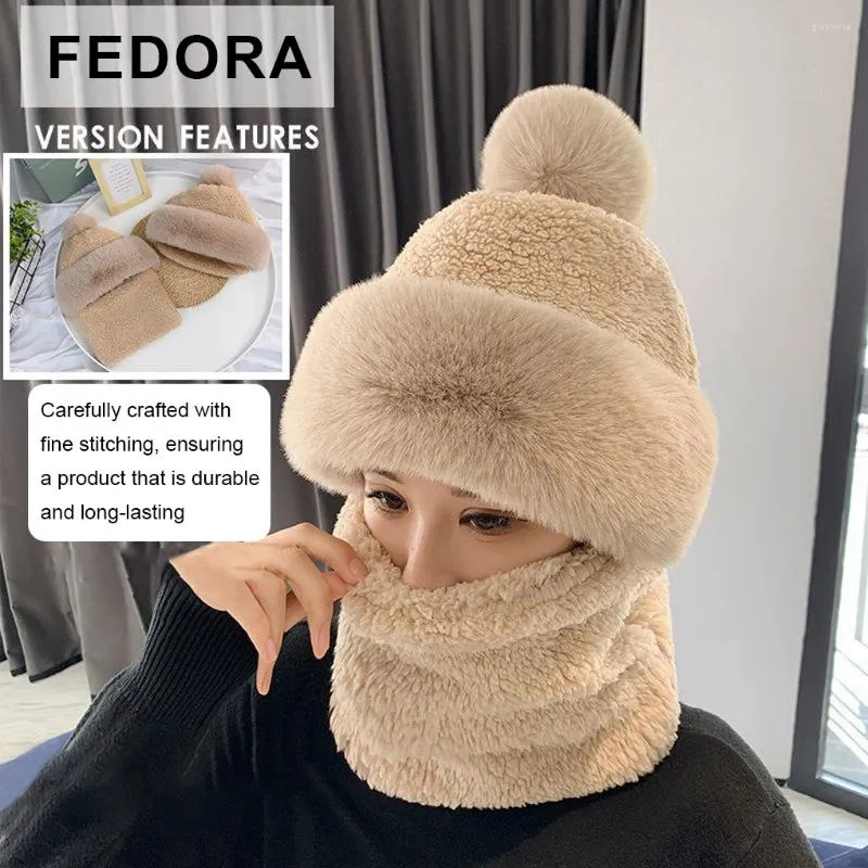 Écharpes en peluche chapeau écharpe rester à la mode et au chaud avec des coutures fines cache-cou femme