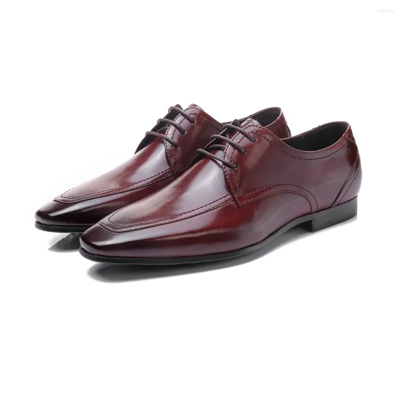 Chaussures habillées Lacets pour hommes pointus en cuir Oxford travail haut de gamme marié