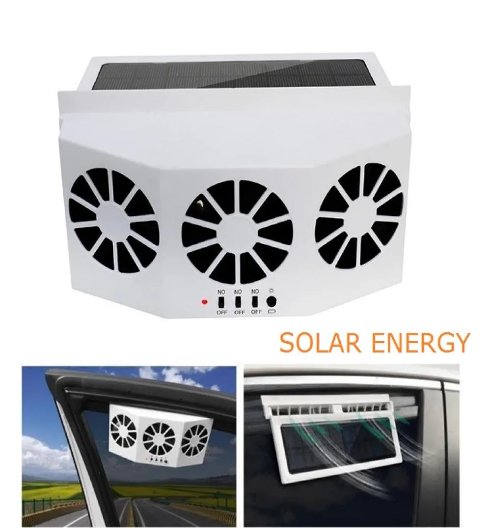 3 Cooler Car Fan Solar Cooling Fan Vent avgaser Portable Safe Auto Solar Fan Front Fönster Air Vent Demister Ventilation Syste7925709