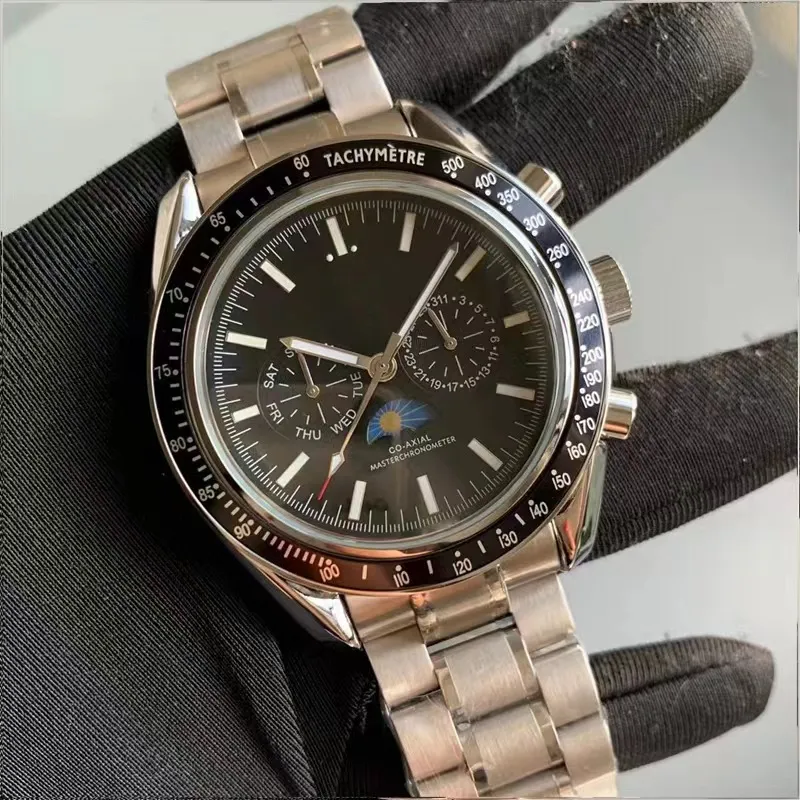 Designer masculino relógio movimento mecânico automático 40mm relógio de aço inoxidável luxo pulseira de couro de alta qualidade esportes e lazer relógio movimento