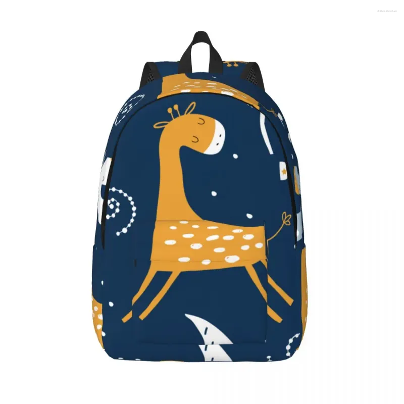 Rucksack mit niedlicher schlafender Giraffe und Sternenhimmel, Unisex, Reisetasche, Schultasche, Büchertasche, Mochila