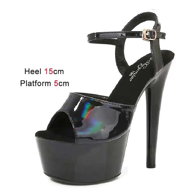 Dress Shoes 16.5CM Wedding High Heels 2023 Summer New Color-Changing Sandals Women Fashion Pole Dance 7CM Waterproof Platform H240321XKS0