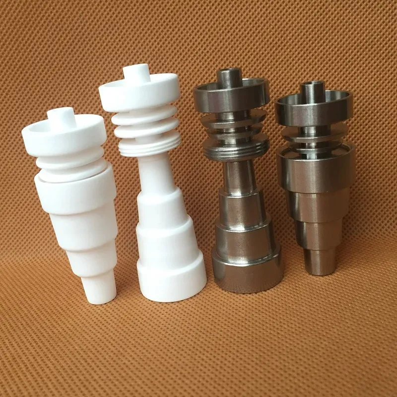 Chiodi universali in titanio senza cupola Chiodo in ceramica 10mm 14mm Maschio Femmina GR2 Regolabile per tubi per bong in vetro Dab Rigs ZZ