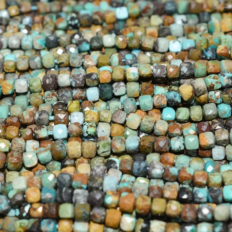 Pierres précieuses en vrac naturelles de qualité Simple, Hubei Turquoise, perles cubiques irrégulières de 4.2 à 4.5mm