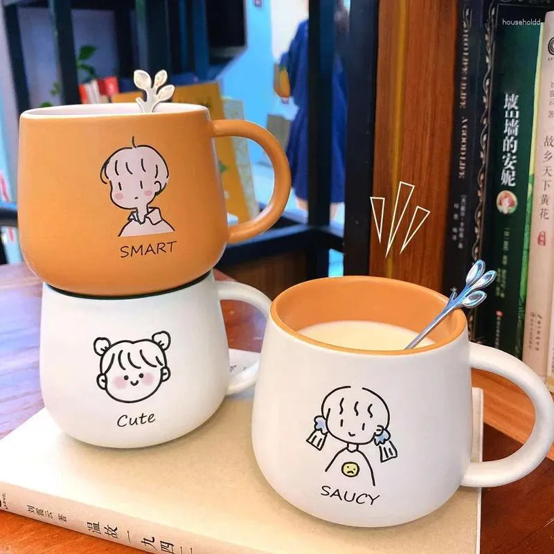 マグ漫画猫セラミックコーヒーマグチョコレートベアガールレトロカップアフタヌーンティーキュート